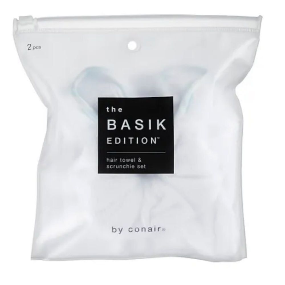 Conair The Basik Edition Hair Towel And Scrunchie Set NEW
